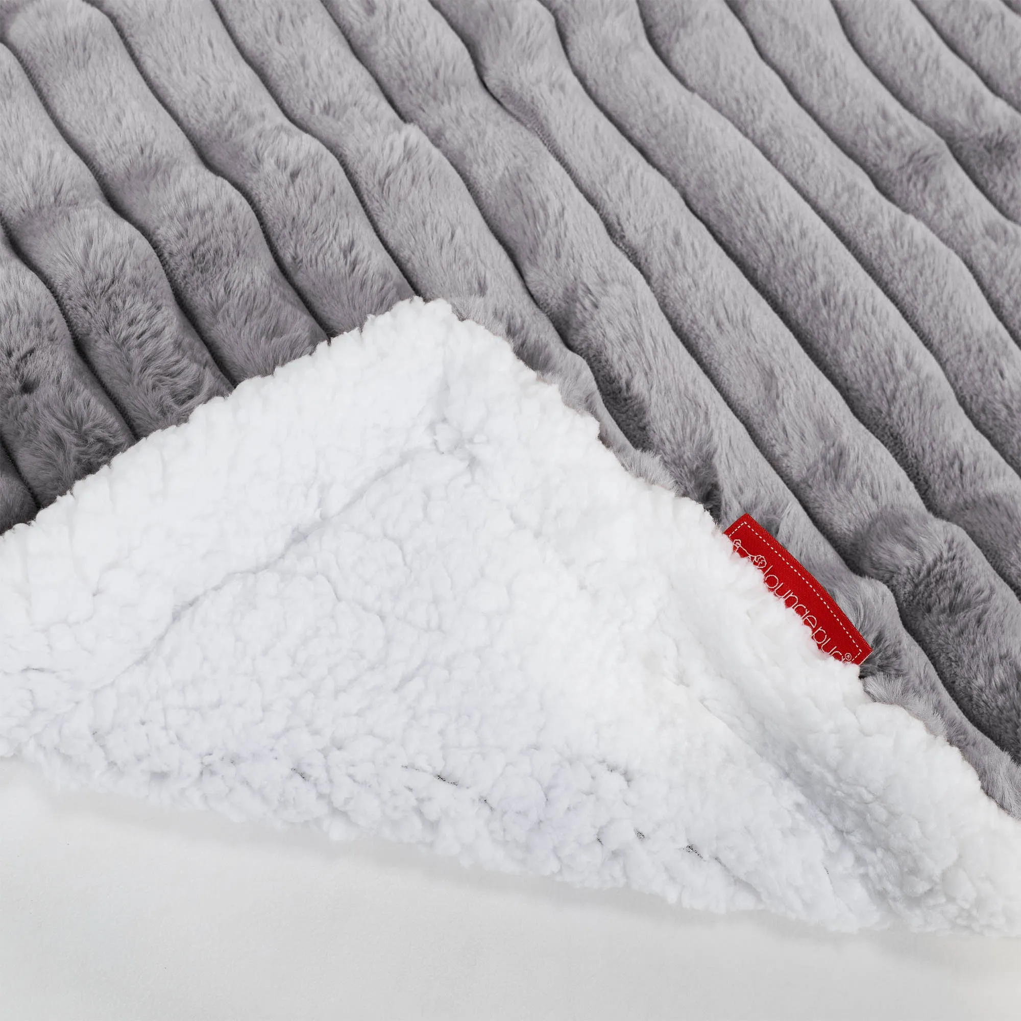 Plaid / Couverture Sherpa - Velours Ctelé Ultra Pelucheux Gris