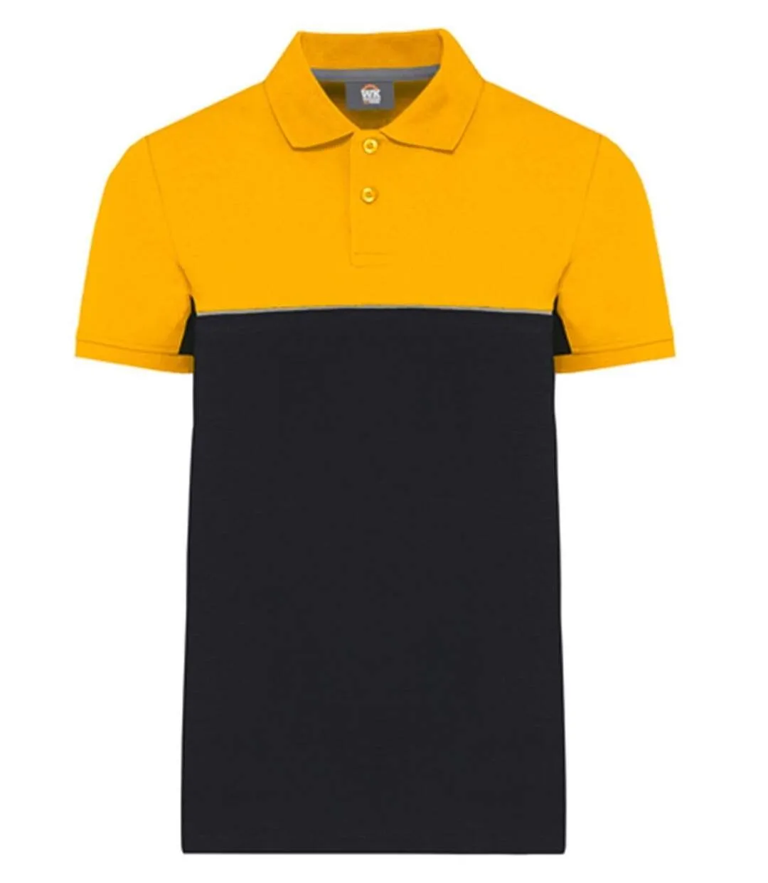 Polo de travail bicolore - Unisexe - WK210 - noir et jaune