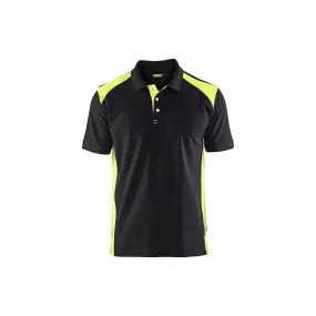 Polo Piqué Noir/Jaune fluo - Blaklader - vetsecurite.com