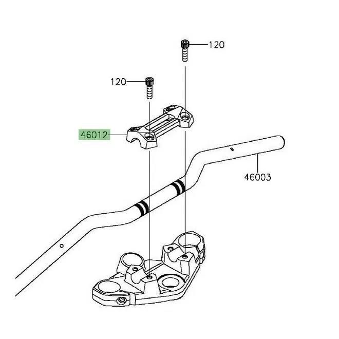 Pontet supérieur de guidon Kawasaki Z300 (2015-2016) | Moto Shop 35