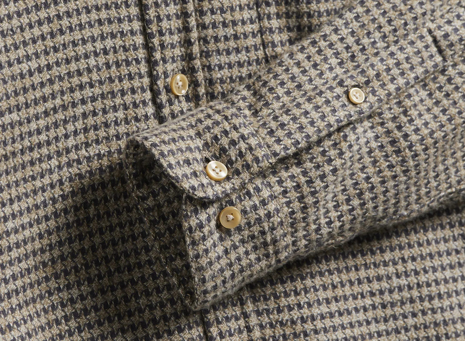 Portuguese Flannel Abstract Pied Poule Shirt Charcoal
