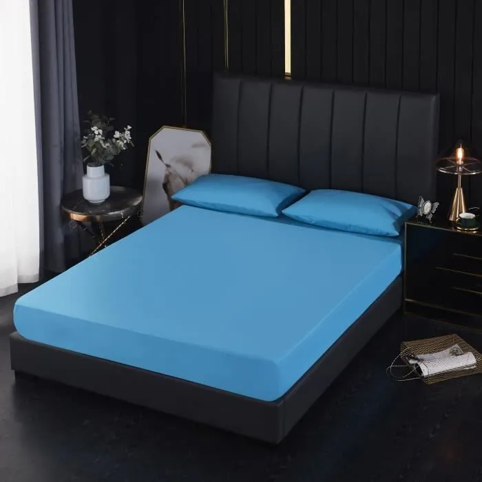 Protège matelas 120x200-30cm | Alèse Imperméable et Micro Respirante | Souple et SilencieuxBleu