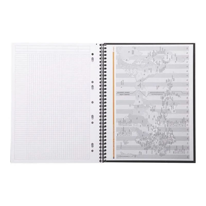 RhodiActive Notebook - Cahier à spirale A4+ (22,5 x 29,7 cm) - 160 pages - petits carreaux (5x5 mm) - noir