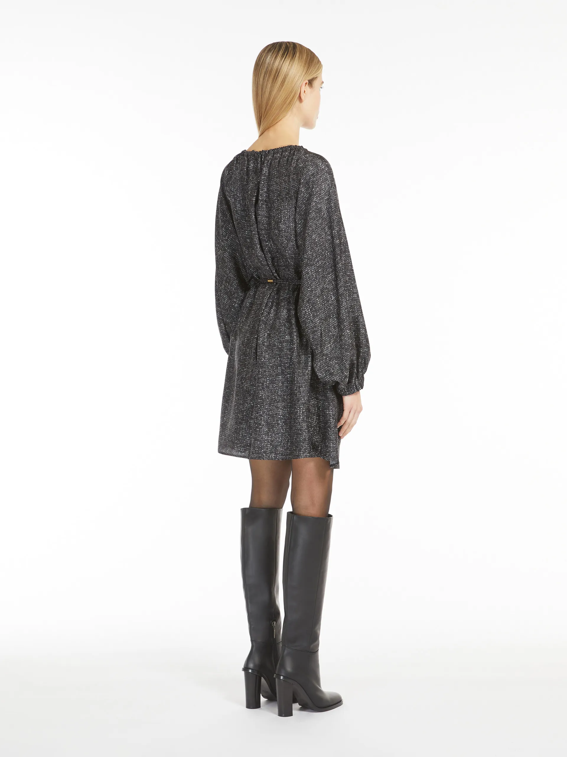 Robe courte en sergé imprimé