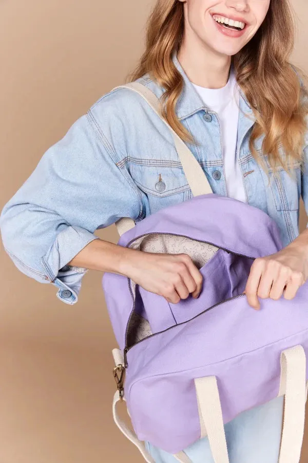 Sac bowling lilas en coton bio - Charlie