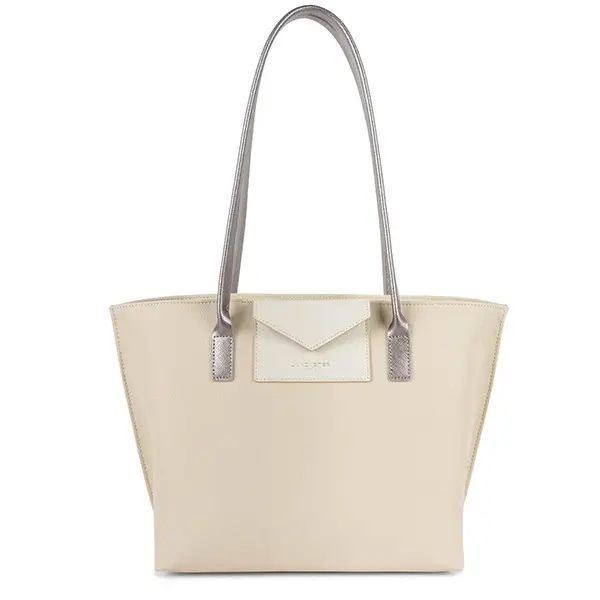Sac cabas épaule Maya - Beige Ecru Or | Lancaster | Gandy.fr