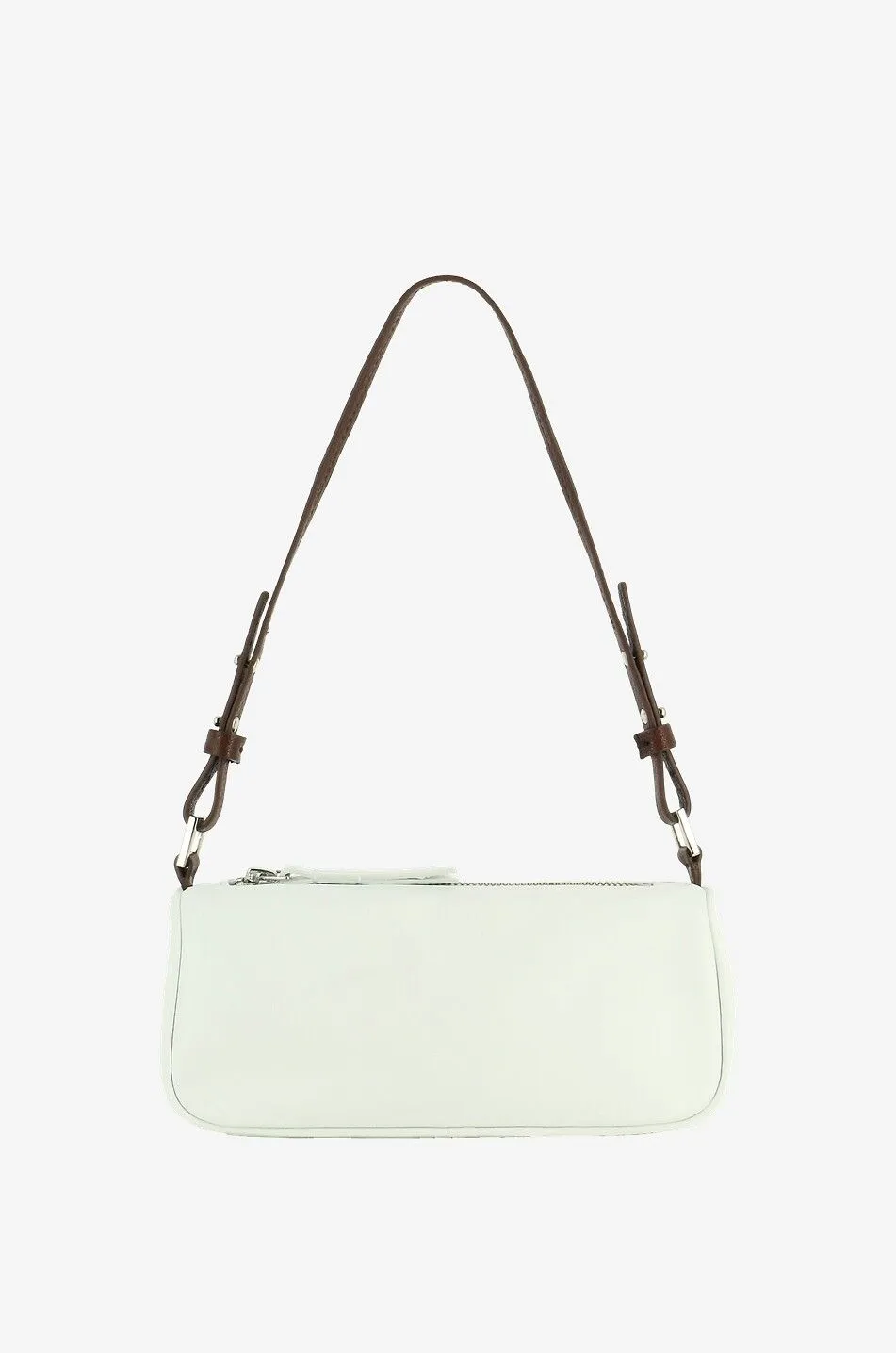 Sac porté épaule en cuir nappa Eve White