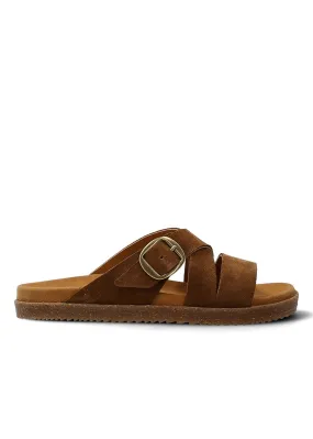SANDALE JOSEPHINE BUCKLE CROSS CAMEL