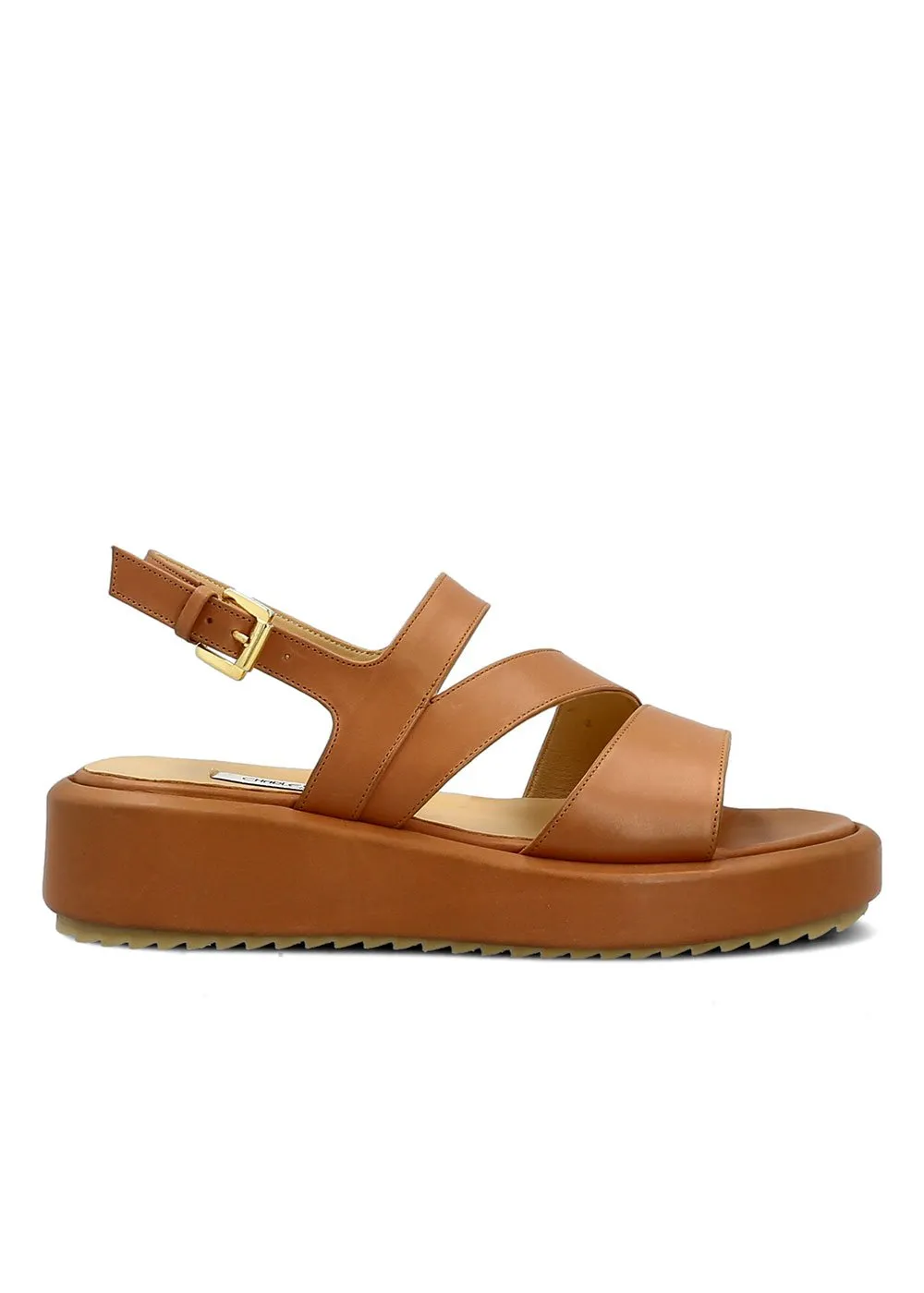 SANDALE TERNAUX CUIR CAMEL