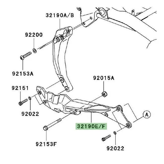 Support moteur arrière peint Kawasaki Z750 (2007-2012) | Moto Shop 35