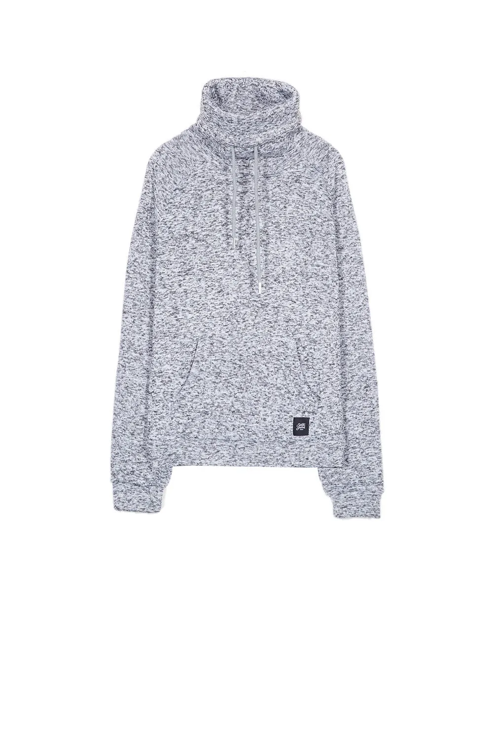 Sweat col montant chiné gris