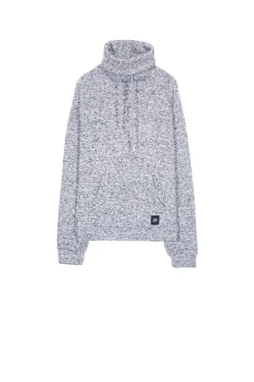 Sweat col montant chiné gris