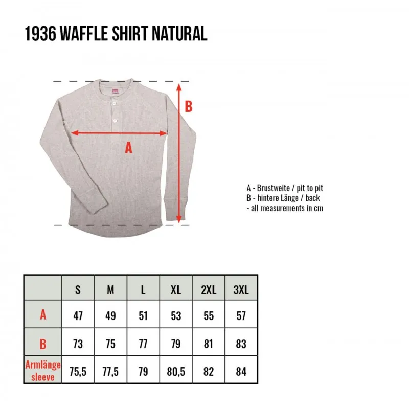 T-SHIRT HENLEY gaufré GRIS - 1936 WAFFLE SHIRT ROCKPORT GREY - PIKE BROTHERS