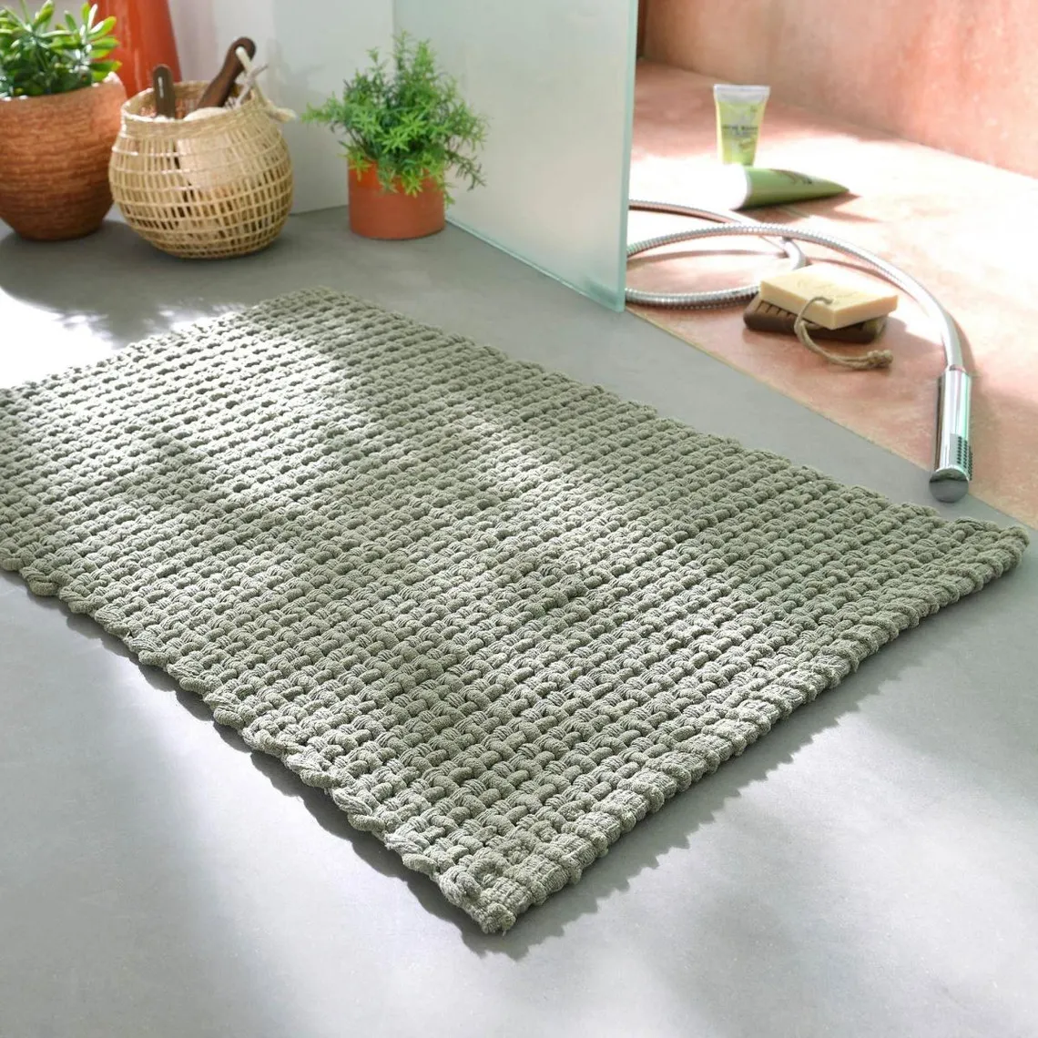 Tapis de bain rectangulaire TRESSADOUX kaki | 3 Suisses
