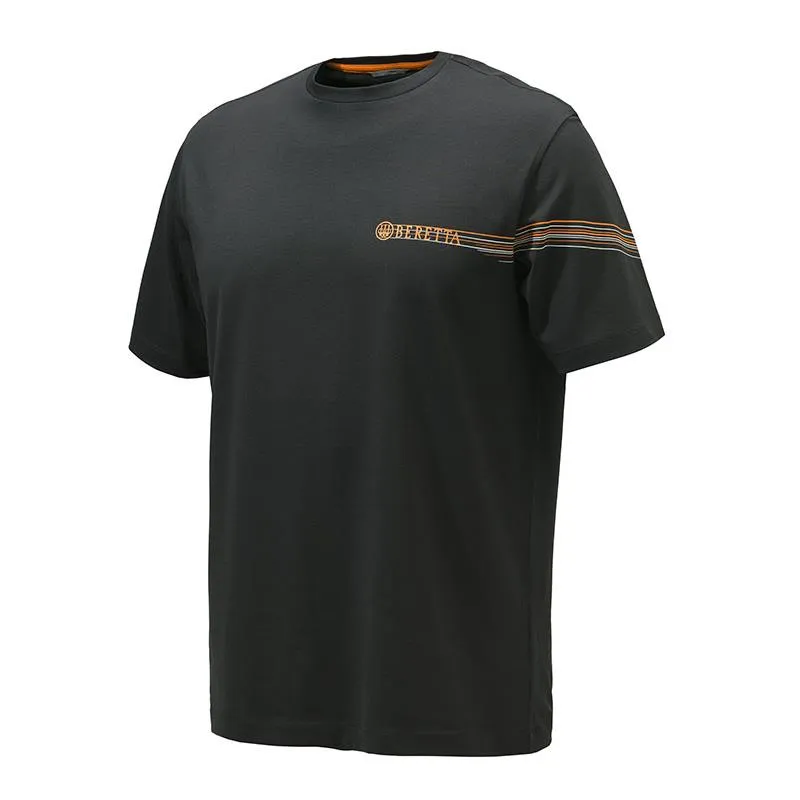 TEE SHIRT MANCHES COURTES HOMME BERETTA LINES - NOIR