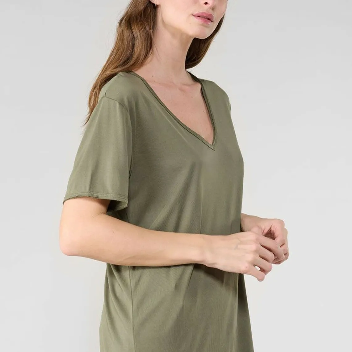 Tee-Shirt PARODIA kaki en tencel | 3 Suisses