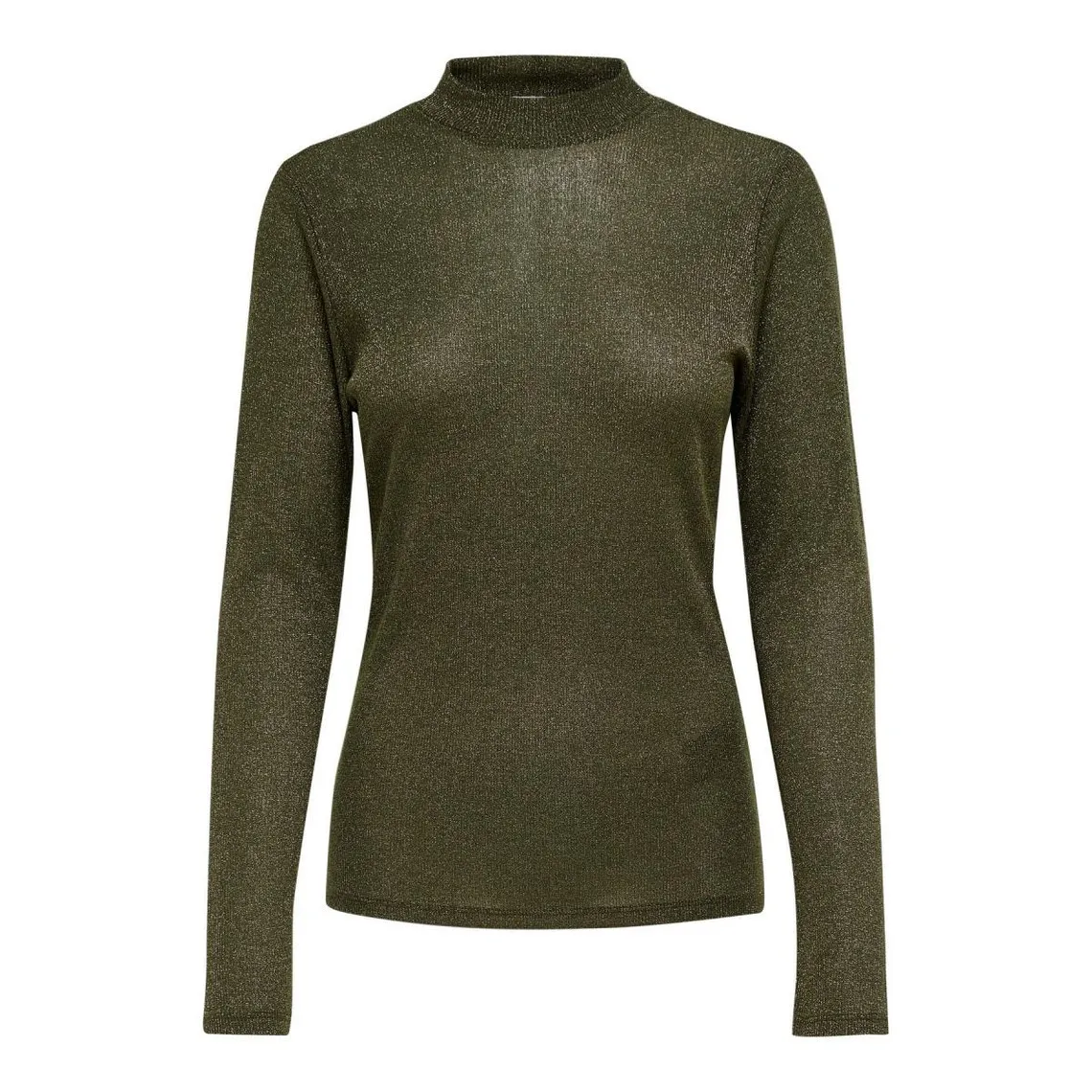 Top Col haut Manches longues vert en viscose | 3 Suisses