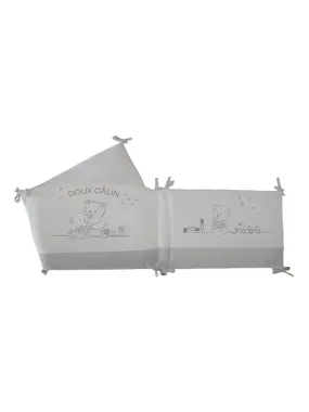 Tour de  lit "DOUX CÂLIN" LES CHATOUNETS - Blanc Gris