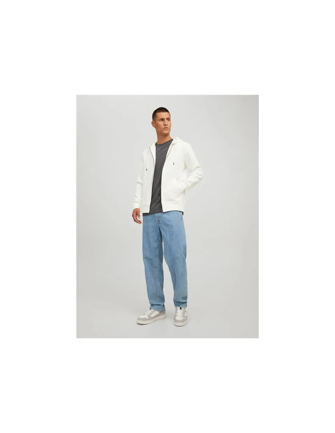 Veste Jack and Jones Basic Zip Cloud Dancer Homme