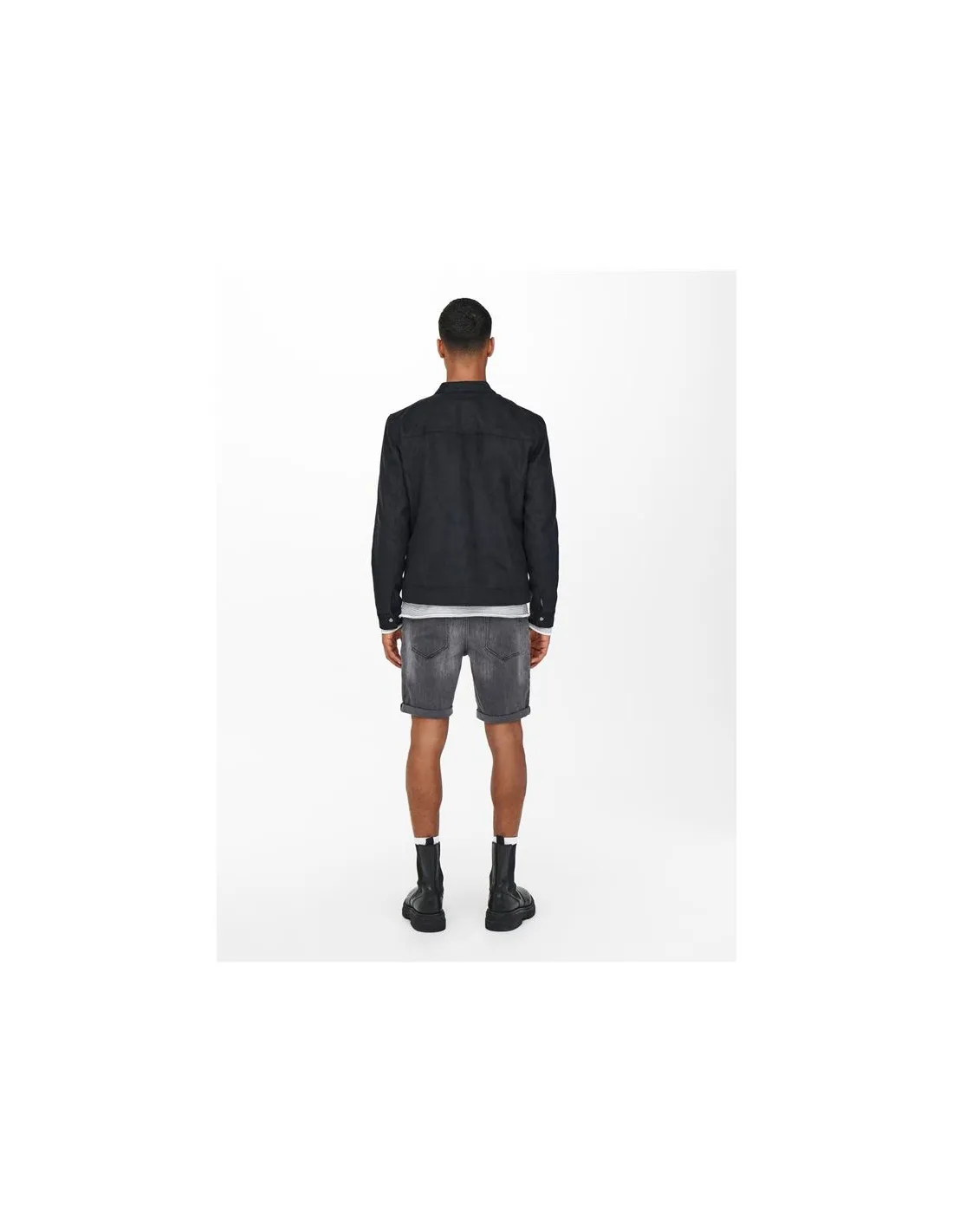 Veste Only & Sons willow Fake Suede Noir Homme